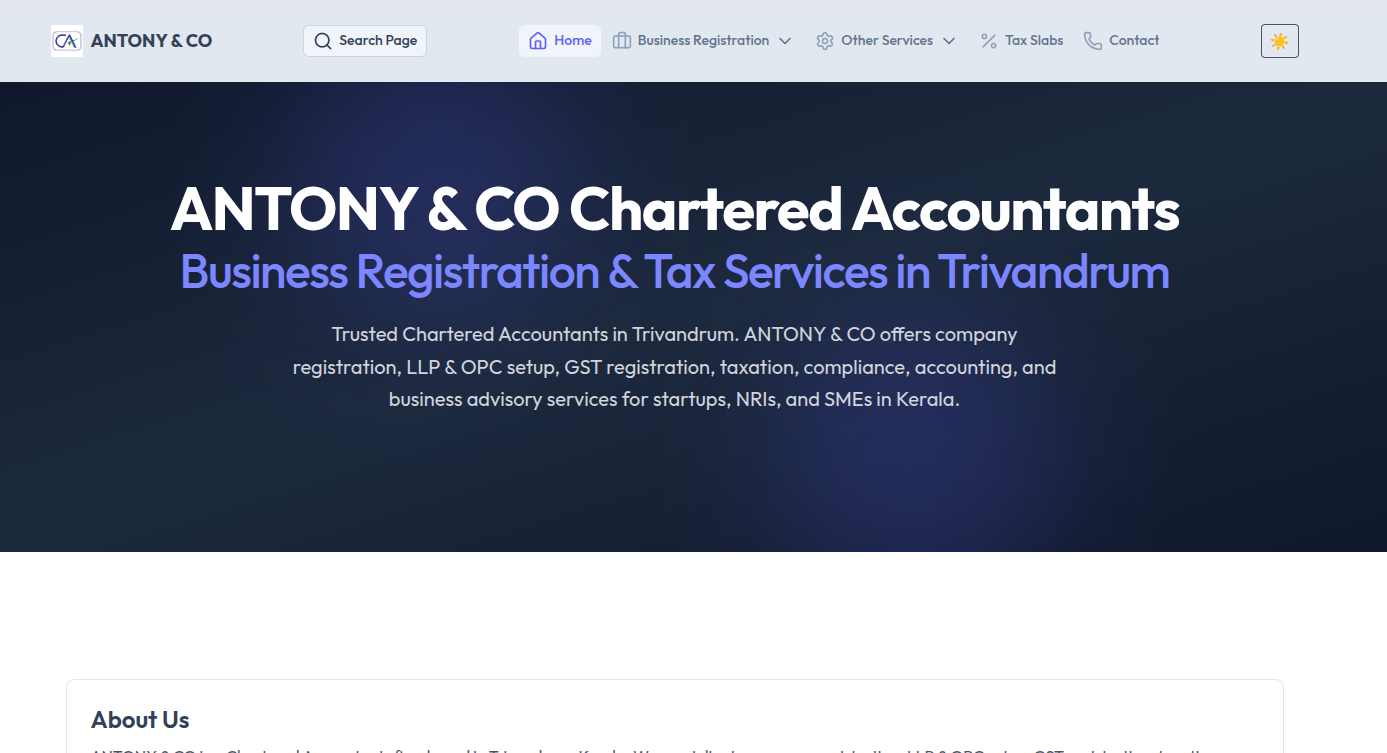 Chartered Accountant Website
